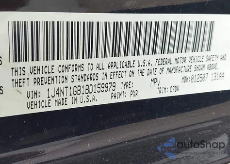 2011 Jeep Patriot Sport from USA, damaged, VIN 1J4NT1GB1BD159979